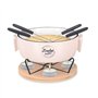 COOK CONCEPT KA4599 Service A Fondue Chauffe-Plat Et Pique X4 Cuisine Cuisson Specifique Plaque Rechaud Plancha Barbecue, Cérami