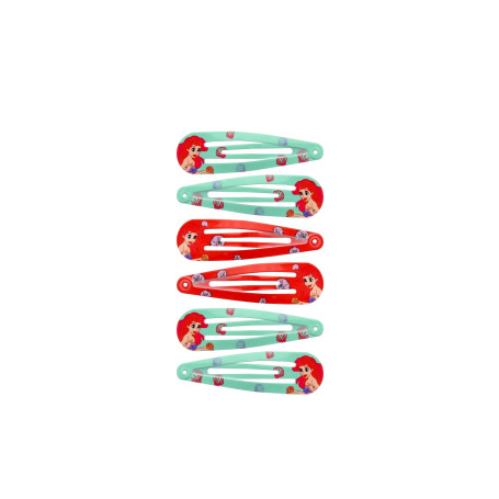 DISNEY Princesses - Lot de 6 Pinces Clic Clacs à l'Éffigie de Raiponce & Ariel -Tous Types de Cheveux - Bijoux de Cheveux - Prod