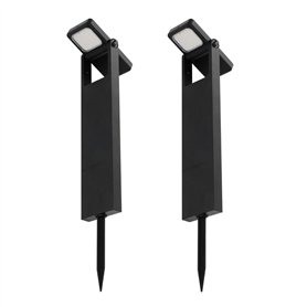 Lot de 2 balises solaires à planter LED blanc chaud BRITY H49cm Lumiere Exterieur