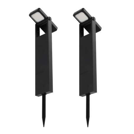 Lot de 2 balises solaires à planter LED blanc chaud BRITY H49cm Lumiere Exterieur