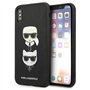 Karl Lagerfeld Saffiano Karl & Choupette Heads - Coque pour iPhone XS/X (Noir)
