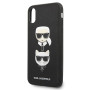 Karl Lagerfeld Saffiano Karl & Choupette Heads - Coque pour iPhone XS/X (Noir)