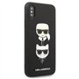 Karl Lagerfeld Saffiano Karl & Choupette Heads - Coque pour iPhone XS/X (Noir)