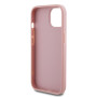 Guess GUHCP15SHG4SGP Coque pour iPhone 15 6,1" Coque Rigide Rose Paillettes Script Grand 4G