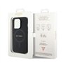 Guess GUHMP15LPSAHMCK Coque pour iPhone 15 Pro 6,1" Noir Coque Rigide Saffiano