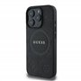 CG MOBILE Guess Magsafe Coque Rigide en polyuréthane Saffiano avec Logo Pivoine Classique pour iPhone 16 Pro Max