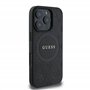 CG MOBILE Guess Magsafe Coque Rigide en polyuréthane Saffiano avec Logo Pivoine Classique pour iPhone 16 Pro Max