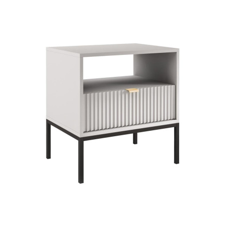 Vente-unique Pascal MORABITO - Table de Chevet 1 tiroir et 1 Niche - Gris - LIOUBA de Pascal Morabito