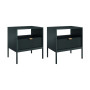 PASCAL MORABITO - Lot de 2 Tables de Chevet 1 tiroir et 1 Niche - Noir - LIOUBA de