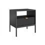 PASCAL MORABITO - Lot de 2 Tables de Chevet 1 tiroir et 1 Niche - Noir - LIOUBA de