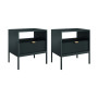 PASCAL MORABITO - Lot de 2 Tables de Chevet 1 tiroir et 1 Niche - Noir - LIOUBA de