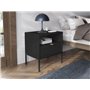 PASCAL MORABITO - Lot de 2 Tables de Chevet 1 tiroir et 1 Niche - Noir - LIOUBA de