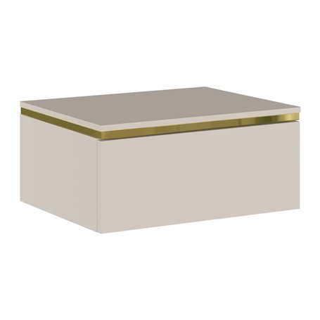 PASCAL MORABITO - Table de Chevet Suspendue avec 1 tiroir - Beige et doré - VUKIA de