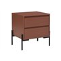 PASCAL MORABITO - Lot de 2 Tables de Chevet 2 tiroirs - MDF et métal - Terracotta et Noir - KORASA de