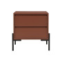 PASCAL MORABITO - Lot de 2 Tables de Chevet 2 tiroirs - MDF et métal - Terracotta et Noir - KORASA de