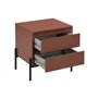 PASCAL MORABITO - Lot de 2 Tables de Chevet 2 tiroirs - MDF et métal - Terracotta et Noir - KORASA de