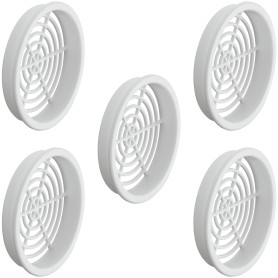 cyclingcolors 5x Grille de ventilation aération ronde plastique diamètre encastrement 60mm hauteur 9mm cache protection plafond