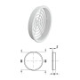 cyclingcolors 5x Grille de ventilation aération ronde plastique diamètre encastrement 60mm hauteur 9mm cache protection plafond 