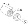 cyclingcolors 2x Butée d'arrêt de lame finale de volet roulant ronde 25mm Ø22mm en PVC avec rondelle et vis Store Fenêtre Enroul