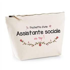 Planetee Trousse Assistante Sociale au Top | Idée Cadeau Collègue Travail Retraite Pochette Maquillage Toilette