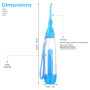 Jet Dentaire Hydropulseur Manuel Portable | sans Fil, sans Batterie | Irrigateur Buccal de Voyage, Pression Réglable | Nettoyage