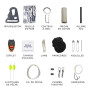 SHOP-STORY - Grenade de Survie - kit de 21 Pièces avec Mousqueton - Vert