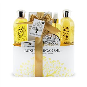 GLOSS! | Coffret Beauté Femme | Coffret Cadeau Femme Collection Huile d'Argan Coffret Bois | Bain Moussant
