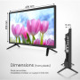 Heming Smart TV 18,5" (47 cm) Android Connecté WiFi avec Bluetooth - 12V/24V/220V - Camping Car Camion Fourgon Poids Lourd Carav