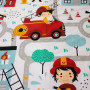 CÔTE DECO Parure de lit Enfant Réversible Pompier et travaux Housse de Couette 140x200cm + 1 taie d'oreiller 63x63cm 100% Coton