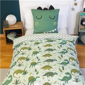 CÔTE DECO Parure de lit 140x200 cm Enfant réversible - Housse de Couette 140x200 cm + 1 Taie d'oreiller 63x63 cm Motif imprimé D