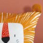 Parure de lit 140x200 cm Enfant - Housse de Couette 140x200 cm + 1 Taie d'oreiller 63x63 cm Motif imprimé Lion Jaune et Vert – S