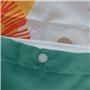 Parure de lit 140x200 cm Enfant - Housse de Couette 140x200 cm + 1 Taie d'oreiller 63x63 cm Motif imprimé Lion Jaune et Vert – S