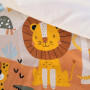 CÔTE DECO Parure de lit 140x200 cm Enfant - Housse de Couette 140x200 cm + 1 Taie d'oreiller 63x63 cm Motif imprimé Savane Vert,
