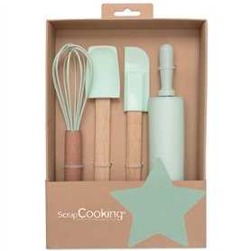 ScrapCooking - Kit Ustensiles Pâtisserie pour Enfants - Coffret Cadeau 4 Ustensiles : Fouet