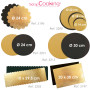 ScrapCooking - Kit de 4 Supports à Gâteaux Ronds Ø 30 cm - Carton Réversible Doré & Noir - Grand Plateau Gâteau XXL - Disque Des