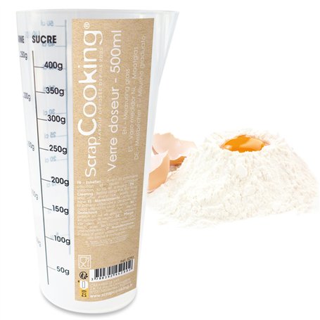 ScrapCooking - Verre Doseur 500 ml - Verre Mesureur Gradué Pâtisserie - En Plastique - Pichet Gobelet Doseur Transparent - 5290