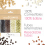 ScrapCooking - Mix Billes Choco & Or - Assortiment 3 Chocolats & Billes Sucrées Dorées - Perles Sprinkles - Décorations Alimenta