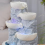 Fontaine d’Intérieur Cascade 4 Niveaux Jarre Effet Pierre Naturelle Lumière LED Coloré, Déco d’intérieur Zen et Reposant, Fontai