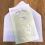 5cm Heureux MARIAGE Cœurs en OR Doré Nœud Ruban Blanc Gaufrage Papier en Relief