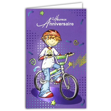 17-6033 Heureux ANNIVERSAIRE avec enveloppe blanche 12x19