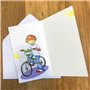 17-6033 Heureux ANNIVERSAIRE avec enveloppe blanche 12x19,5cm pour Jeune Garçon Sportif qui aime faire du vélo balade VTT BMX éc