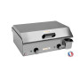 PLANCHAELEC - Plancha Electrique NEO E530-2400W - Couvercle + 2 Ustensiles - Inox - Thermostat Réglable - 8 Personnes - Made In 