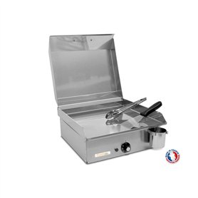 PLANCHAELEC - Plancha Electrique NEO E420-1800W - Couvercle + 2 Ustensiles - Inox - Thermostat Réglable - 5 Personnes - Made In