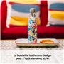 Qwetch - Bouteille Isotherme Bornéo Noir 1L - Gourde Nomade Inox - 24h Froid et 12h Chaud - Etanche, Sans BPA & Réutilisable - G