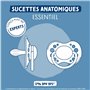 DODIE Lot de 6 Sucettes Anatomiques ESSENTIEL JOUR/NUIT +6 mois ROSE
