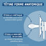DODIE Lot de 6 Sucettes Anatomiques ESSENTIEL JOUR/NUIT +18 mois BLEU