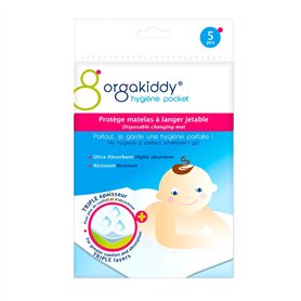 Orgakiddy Protège Matelas à Langer Jetable Blanc 5 Unités
