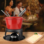 Todeco Service à Fondue avec 6 fourchettes, Set à Fondue pour Fondue Savoyarde, Bourguignonne et au Chocolat, Fondue au Fromage 