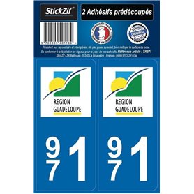 STICKZIF SR971 Autocollant Plaque Département 971