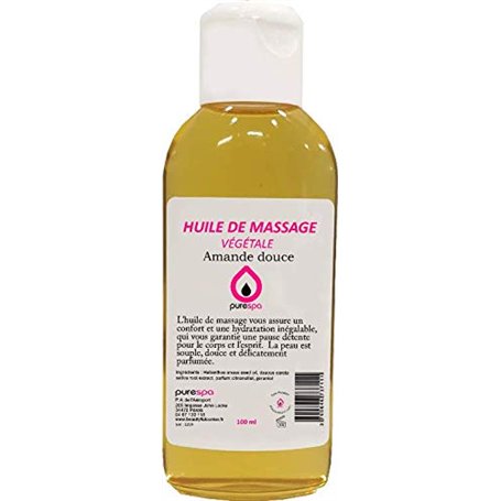 Purespa Huile de Massage végétale parfumée - 100% Massage Naturelle relaxante et exotique (Amande Douce